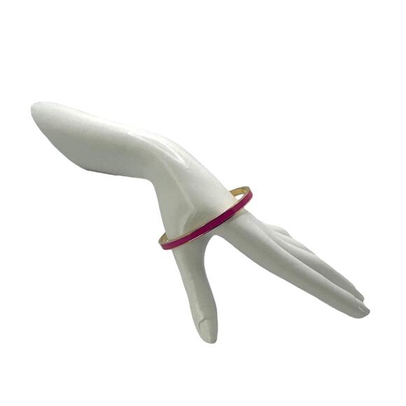 KATE SPADE New York RISE ABOVE Idiom Pink Enamel Bangle - Picture 2 of 6